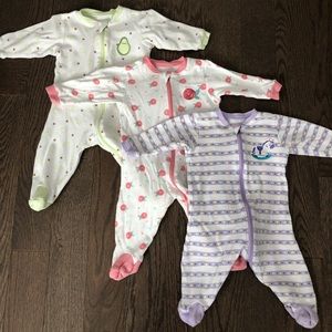 Tufffy (Costco Brand) 0-3 months baby girl pjs